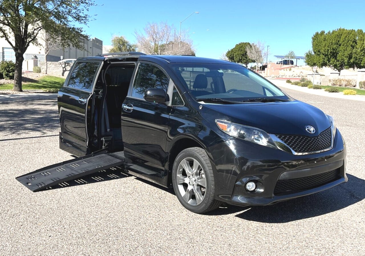 Toyota accessible vehicle, wheelchair van with ramp deployed