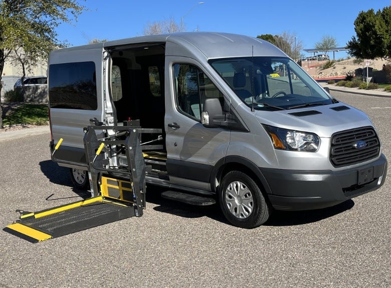 full size wheelchair accessible van with side entry ramp